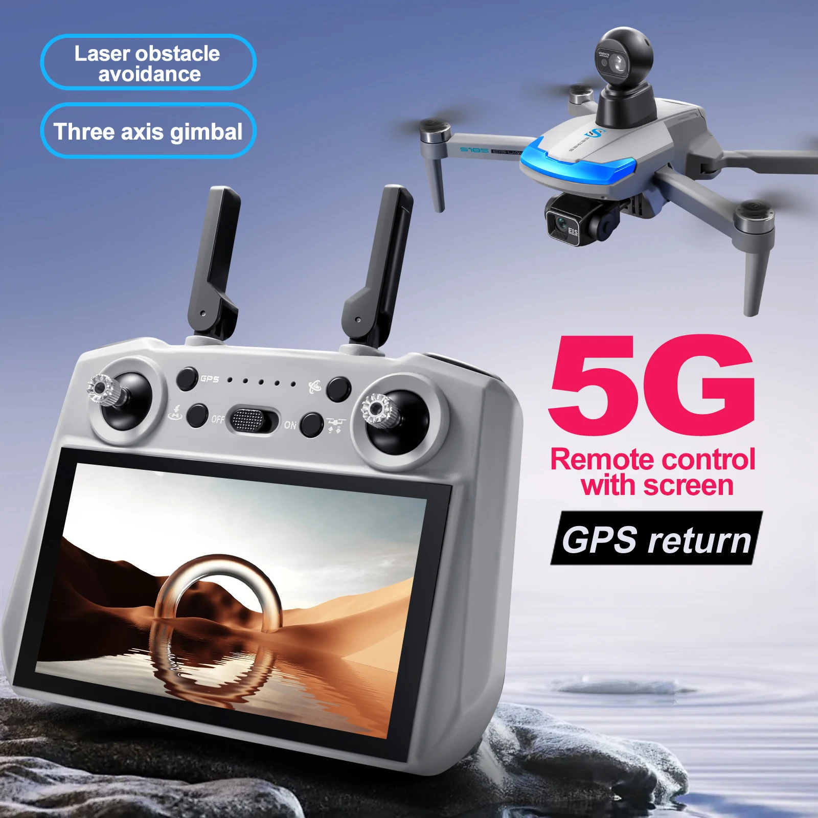 S185 전문 드론 2.7K HD 듀얼 카메라 터치 스 - Drone Gimbal 3 Axis 리뷰 및 가격